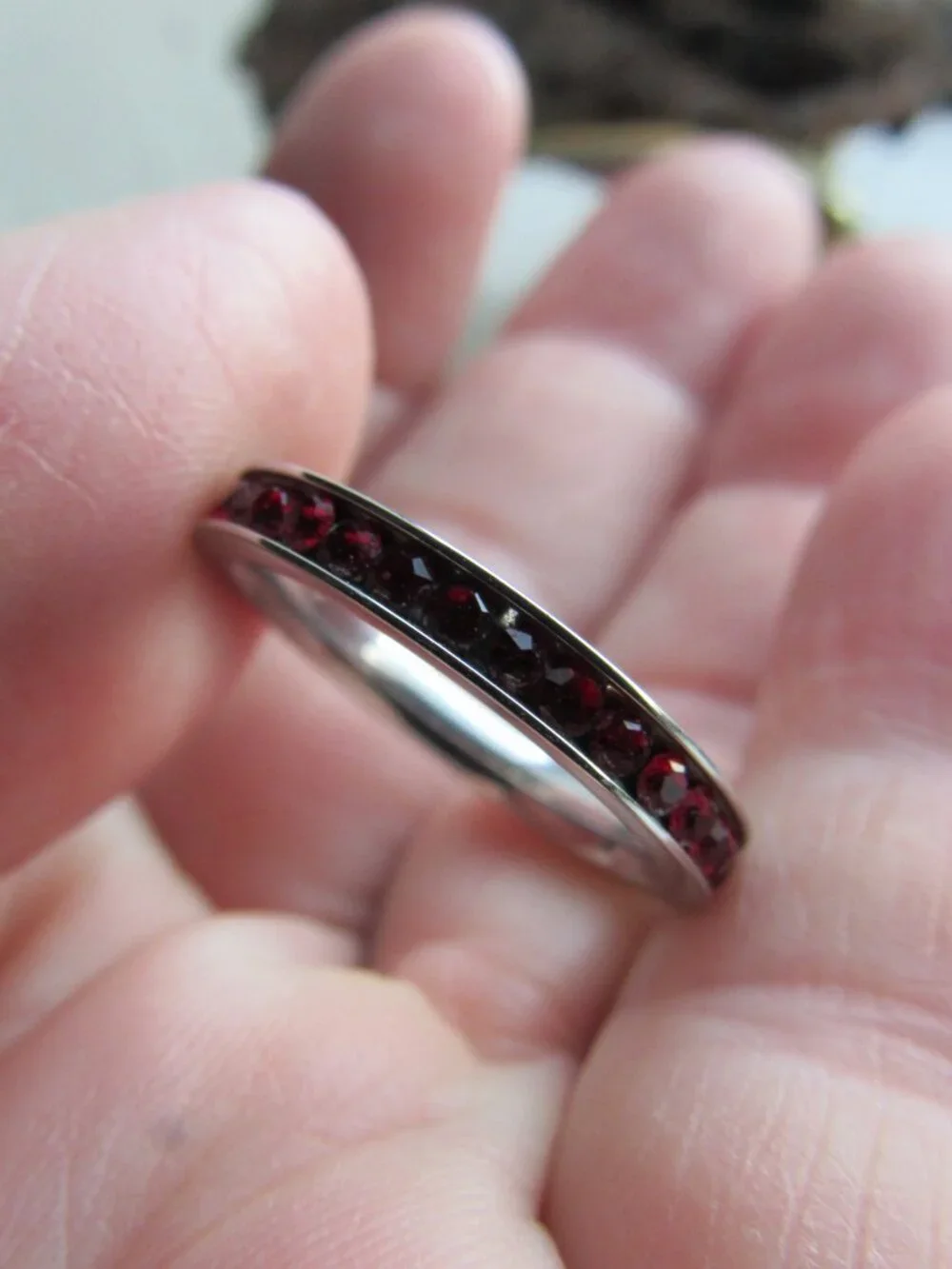 Garnet Band Ring 7.75
